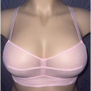 32D PINK SPARKLE MESH SECRETS IN LACE BULLET BRA